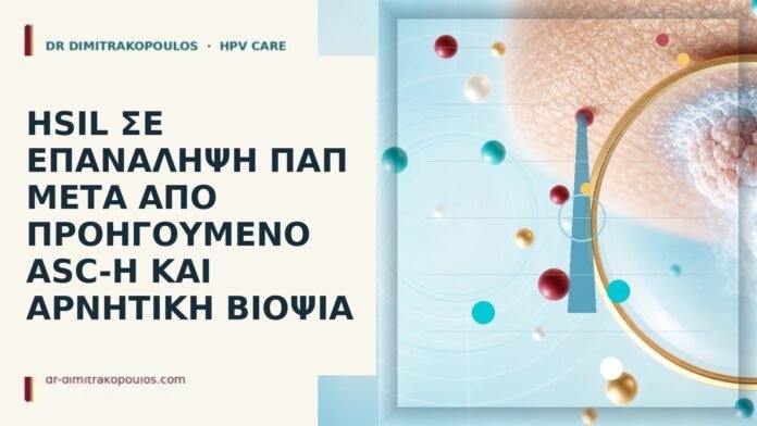HSIL σε επανάληψη Παπ μετά από προηγούμενο ASC-H και αρνητική βιοψία HSIL μετά ASC-H βιοψία