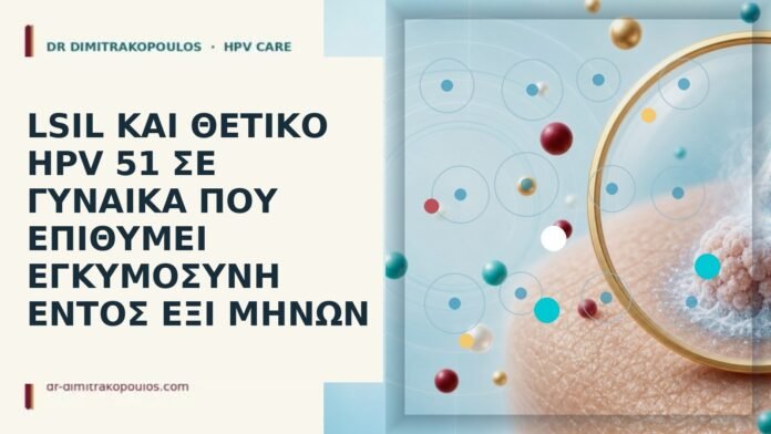 LSIL και θετικό HPV 51 σε γυναίκα που επιθυμεί εγκυμοσύνη εντός έξι μηνών LSIL HPV 51 εγκυμοσύνη