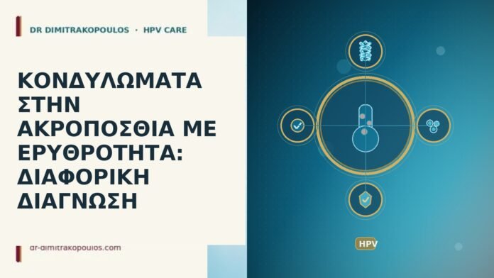 Κονδυλώματα στην ακροποσθία με ερυθρότητα: διαφορική διάγνωση κονδυλώματα ακροποσθία
