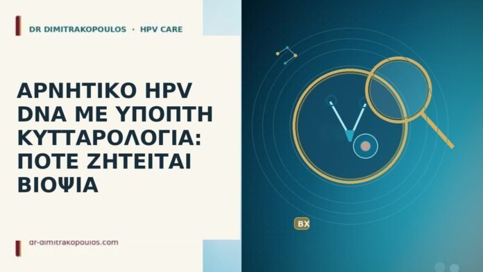 Αρνητικό HPV DNA με ύποπτη κυτταρολογία: πότε ζητείται βιοψία αρνητικό HPV ύποπτη κυτταρολογία
