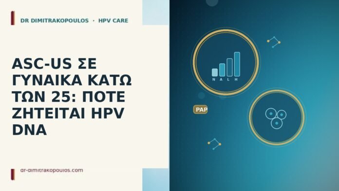ASC-US σε γυναίκα κάτω των 25: πότε ζητείται HPV DNA ASC-US κάτω των 25