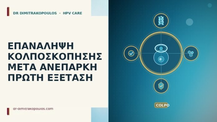 Επανάληψη κολποσκόπησης μετά ανεπαρκή πρώτη εξέταση επανάληψη κολποσκόπησης ανεπαρκής