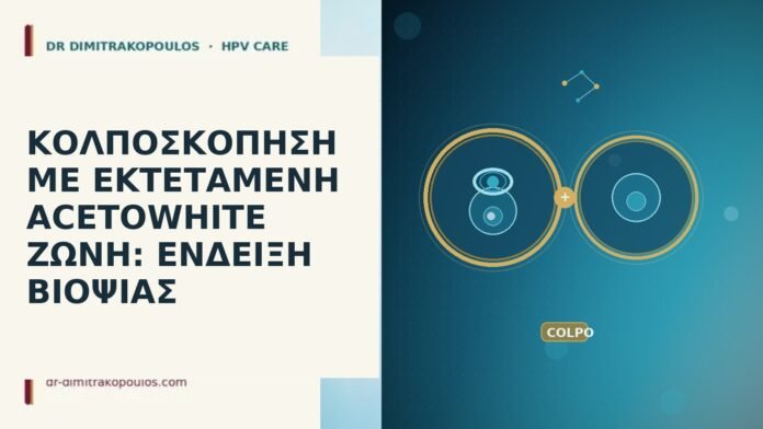 κολποσκόπηση acetowhite εκτεταμένη