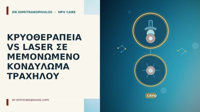 Κρυοθεραπεία vs laser σε μεμονωμένο κονδύλωμα τραχήλου κρυοθεραπεία vs laser τράχηλος