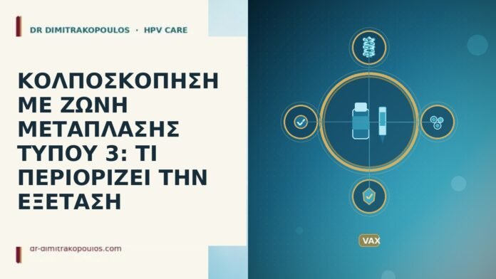 κολποσκόπηση ζώνη μετάπλασης τύπου 3