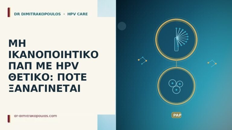 μη ικανοποιητικό Παπ HPV θετικό