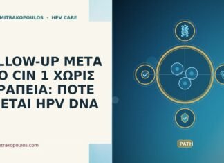 FOLLOW-UP ΜΕΤΑ ΑΠΟ CIN 1 ΧΩΡΙΣ ΘΕΡΑΠΕΙΑ: ΠΟΤΕ ΓΙΝΕΤΑΙ HPV DNA follow-up CIN 1 χωρίς θεραπεία HPV DNA