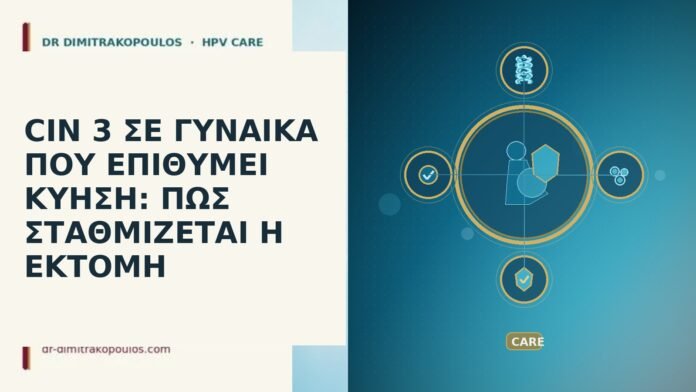 CIN 3 ΣΕ ΓΥΝΑΙΚΑ ΠΟΥ ΕΠΙΘΥΜΕΙ ΚΥΗΣΗ: ΠΩΣ ΣΤΑΘΜΙΖΕΤΑΙ Η ΕΚΤΟΜΗ CIN 3 επιθυμία κύησης εκτομή