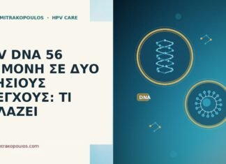 HPV DNA 56 ΕΠΙΜΟΝΗ ΣΕ ΔΥΟ ΕΤΗΣΙΟΥΣ ΕΛΕΓΧΟΥΣ: ΤΙ ΑΛΛΑΖΕΙ HPV DNA 56 επιμονή δύο έτη