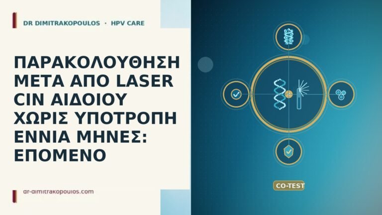 παρακολούθηση laser CIN αιδοίου εννέα μήνες