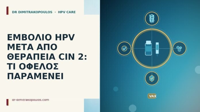 ΕΜΒΟΛΙΟ HPV ΜΕΤΑ ΑΠΟ ΘΕΡΑΠΕΙΑ CIN 2: ΤΙ ΟΦΕΛΟΣ ΠΑΡΑΜΕΝΕΙ εμβόλιο μετά θεραπεία CIN 2