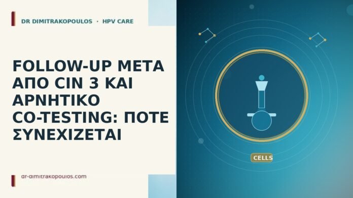 FOLLOW-UP ΜΕΤΑ ΑΠΟ CIN 3 ΚΑΙ ΑΡΝΗΤΙΚΟ CO-TESTING: ΠΟΤΕ ΣΥΝΕΧΙΖΕΤΑΙ follow-up CIN 3 αρνητικο co-testing