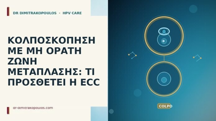 κολποσκοπηση μη ορατη ζωνη μεταπλασης ECC