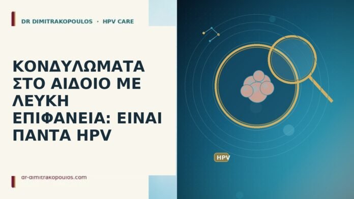 ΚΟΝΔΥΛΩΜΑΤΑ ΣΤΟ ΑΙΔΟΙΟ ΜΕ ΛΕΥΚΗ ΕΠΙΦΑΝΕΙΑ: ΕΙΝΑΙ ΠΑΝΤΑ HPV κονδυλωματα αιδοιο λευκη επιφανεια HPV