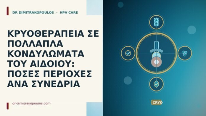 ΚΡΥΟΘΕΡΑΠΕΙΑ ΣΕ ΠΟΛΛΑΠΛΑ ΚΟΝΔΥΛΩΜΑΤΑ ΤΟΥ ΑΙΔΟΙΟΥ: ΠΟΣΕΣ ΠΕΡΙΟΧΕΣ ΑΝΑ ΣΥΝΕΔΡΙΑ κρυοθεραπεια πολλαπλα κονδυλωματα αιδοιο