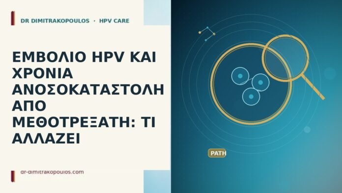 ΕΜΒΟΛΙΟ HPV ΚΑΙ ΧΡΟΝΙΑ ΑΝΟΣΟΚΑΤΑΣΤΟΛΗ ΑΠΟ ΜΕΘΟΤΡΕΞΑΤΗ: ΤΙ ΑΛΛΑΖΕΙ εμβολιο HPV μεθοτρεξατη ανοσοκαταστολη