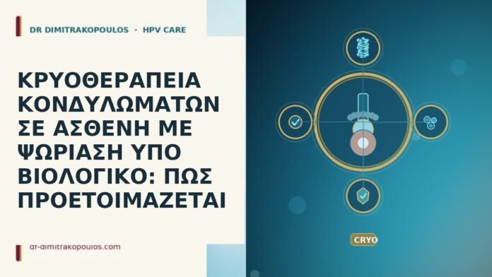 ΚΡΥΟΘΕΡΑΠΕΙΑ ΚΟΝΔΥΛΩΜΑΤΩΝ ΣΕ ΑΣΘΕΝΗ ΜΕ ΨΩΡΙΑΣΗ ΥΠΟ ΒΙΟΛΟΓΙΚΟ: ΠΩΣ ΠΡΟΕΤΟΙΜΑΖΕΤΑΙ κρυοθεραπεια ψωριαση βιολογικο