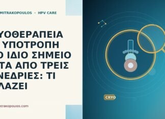 κρυοθεραπεια υποτροπη ιδιου σημειου τρεις συνεδριες