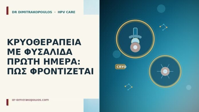 ΚΡΥΟΘΕΡΑΠΕΙΑ ΜΕ ΦΥΣΑΛΙΔΑ ΠΡΩΤΗ ΗΜΕΡΑ: ΠΩΣ ΦΡΟΝΤΙΖΕΤΑΙ κρυοθεραπεια φυσαλιδα πρωτη ημερα φροντιδα