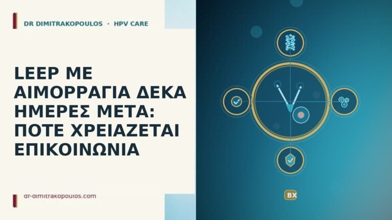 LEEP αιμορραγια δεκα ημερες μετα