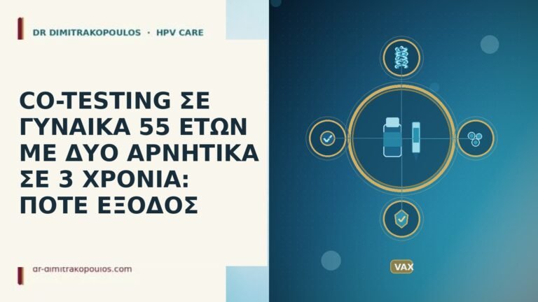 co-testing ηλικια 55 δυο αρνητικα εξοδος screening