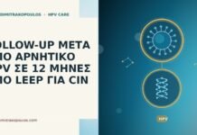 follow up αρνητικο HPV 12 μηνες μετα LEEP CIN 3