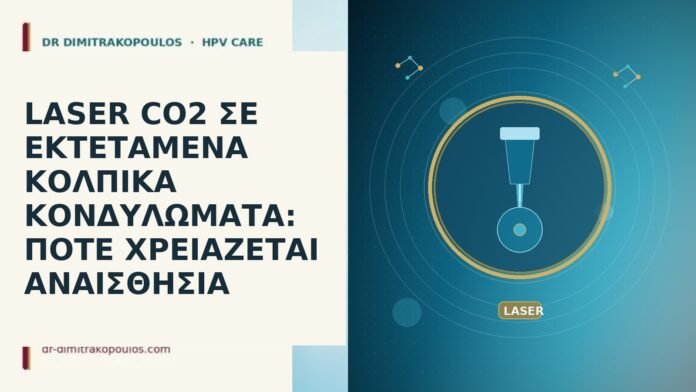 LASER CO2 ΣΕ ΕΚΤΕΤΑΜΕΝΑ ΚΟΛΠΙΚΑ ΚΟΝΔΥΛΩΜΑΤΑ: ΠΟΤΕ ΧΡΕΙΑΖΕΤΑΙ ΑΝΑΙΣΘΗΣΙΑ laser CO2 εκτεταμενα κολπικα αναισθησια