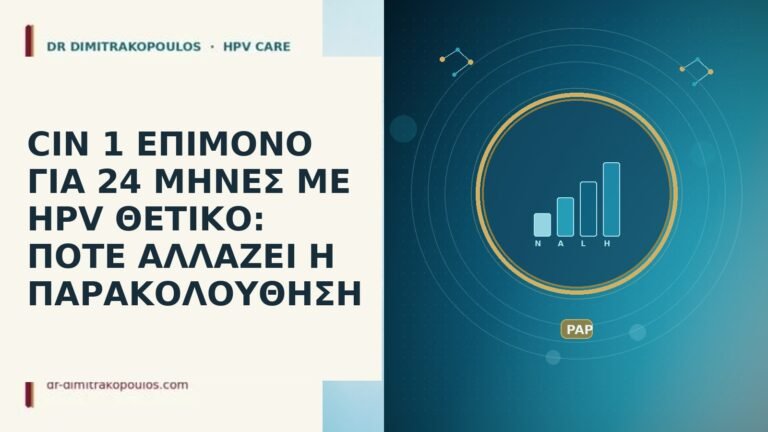 CIN 1 επιμονο 24 μηνες HPV θετικο παρακολουθηση