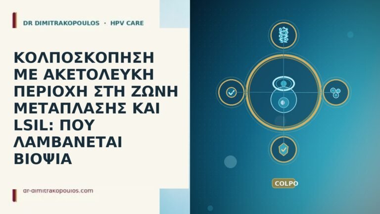 κολποσκοπηση ακετολευκη ζωνη μεταπλασης LSIL βιοψια
