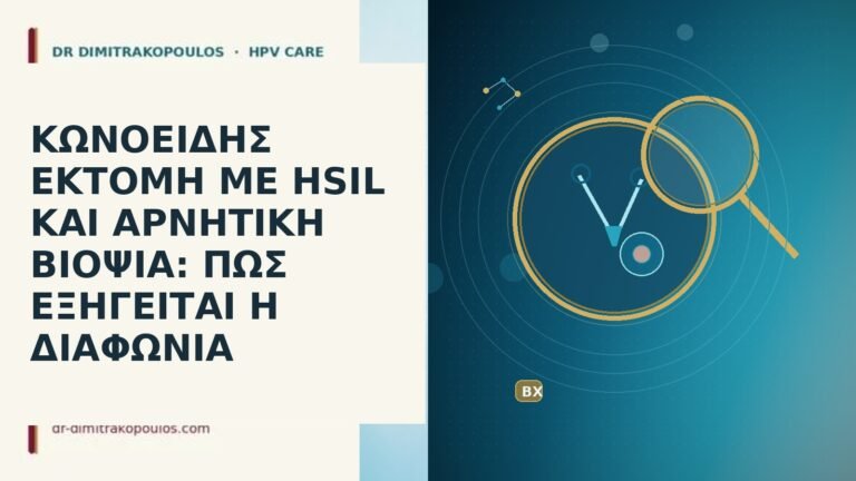 κωνοειδης εκτομη HSIL αρνητικη βιοψια διαφωνια