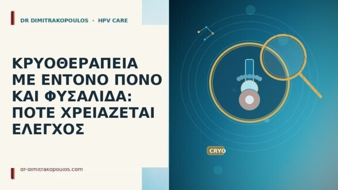 κρυοθεραπεια εντονος πονος φυσαλιδα ελεγχος