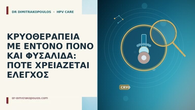 κρυοθεραπεια εντονος πονος φυσαλιδα ελεγχος