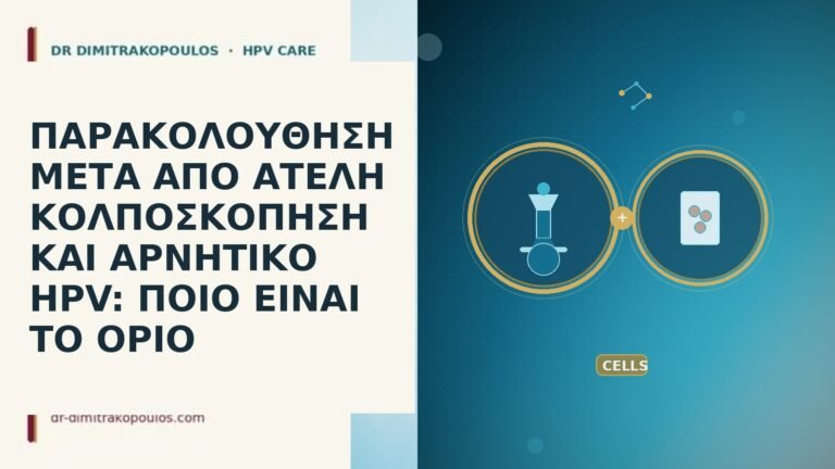 παρακολουθηση ατελης κολποσκοπηση αρνητικο HPV οριο