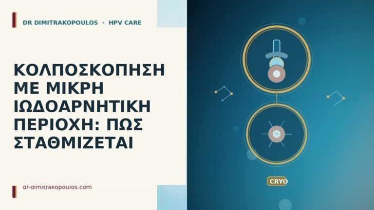 κολποσκοπηση με μικρη ιωδοαρνητικη περιοχη πως σταθμιζεται
