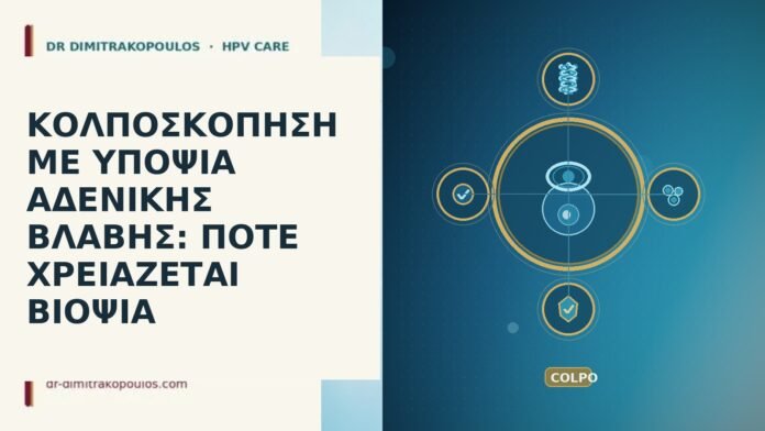 κολποσκοπηση με υποψια αδενικης βλαβης ποτε χρειαζεται βιοψια