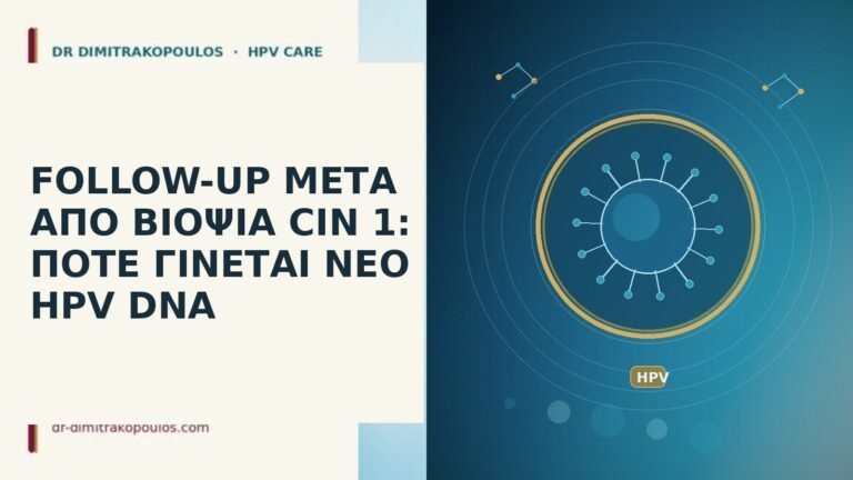 FOLLOW-UP ΜΕΤΑ ΑΠΟ ΒΙΟΨΙΑ CIN 1: ΠΟΤΕ ΓΙΝΕΤΑΙ ΝΕΟ HPV