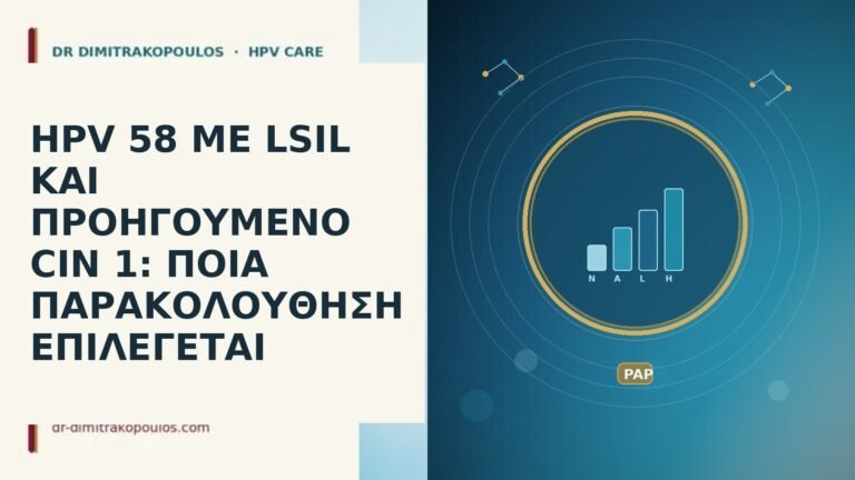 HPV 58 ΜΕ LSIL ΚΑΙ ΠΡΟΗΓΟΥΜΕΝΟ CIN 1: ΠΟΙΑ ΠΑΡΑΚΟΛΟΥΘΗΣΗ