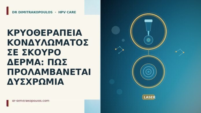 ΚΡΥΟΘΕΡΑΠΕΙΑ ΚΟΝΔΥΛΩΜΑΤΟΣ ΣΕ ΣΚΟΥΡΟ ΔΕΡΜΑ: ΠΩΣ ΠΡΟΛΑΜΒΑΝΕΤΑΙ ΔΥΣΧΡΩΜΙΑ ΚΡΥΟΘΕΡΑΠΕΙΑ ΚΟΝΔΥΛΩΜΑΤΟΣ ΣΕ ΣΚΟΥΡΟ ΔΕΡΜΑ: ΠΩΣ ΠΡΟΛΑΜΒΑΝΕΤΑΙ ΔΥΣΧΡΩΜΙΑ