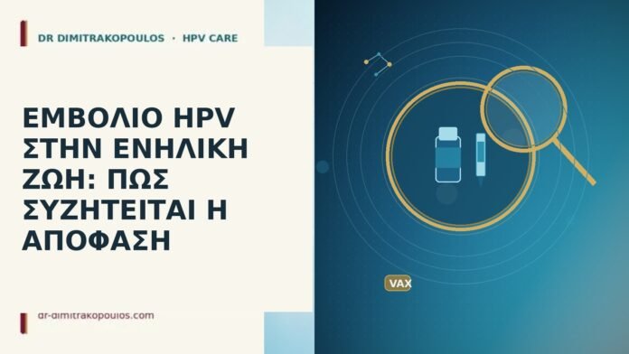 ΕΜΒΟΛΙΟ HPV ΣΤΗΝ ΕΝΗΛΙΚΗ ΖΩΗ: ΠΩΣ ΣΥΖΗΤΕΙΤΑΙ Η ΑΠΟΦΑΣΗ