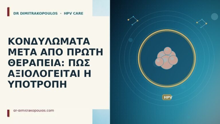 ΚΟΝΔΥΛΩΜΑΤΑ ΜΕΤΑ ΑΠΟ ΠΡΩΤΗ ΘΕΡΑΠΕΙΑ: ΠΩΣ ΑΞΙΟΛΟΓΕΙΤΑΙ Η ΥΠΟΤΡΟΠΗ