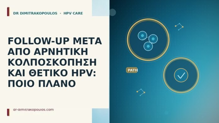 FOLLOW-UP ΜΕΤΑ ΑΠΟ ΑΡΝΗΤΙΚΗ ΚΟΛΠΟΣΚΟΠΗΣΗ ΚΑΙ ΘΕΤΙΚΟ HPV: ΠΟΙΟ ΠΛΑΝΟ FOLLOW-UP ΜΕΤΑ ΑΠΟ ΑΡΝΗΤΙΚΗ ΚΟΛΠΟΣΚΟΠΗΣΗ ΚΑΙ ΘΕΤΙΚΟ HPV: ΠΟΙΟ ΠΛΑΝΟ