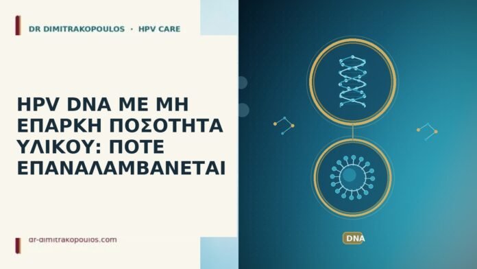HPV DNA ΜΕ ΜΗ ΕΠΑΡΚΗ ΠΟΣΟΤΗΤΑ ΥΛΙΚΟΥ: ΠΟΤΕ ΕΠΑΝΑΛΑΜΒΑΝΕΤΑΙ