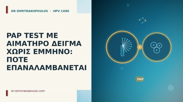 PAP TEST ΜΕ ΑΙΜΑΤΗΡΟ ΔΕΙΓΜΑ ΧΩΡΙΣ ΕΜΜΗΝΟ: ΠΟΤΕ ΕΠΑΝΑΛΑΜΒΑΝΕΤΑΙ