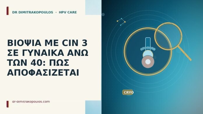 ΒΙΟΨΙΑ ΜΕ CIN 3 ΣΕ ΓΥΝΑΙΚΑ ΑΝΩ ΤΩΝ 40: ΠΩΣ