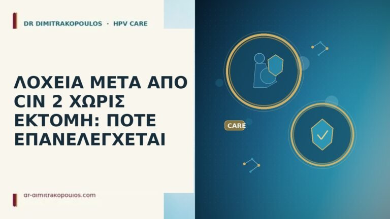 ΛΟΧΕΙΑ ΜΕΤΑ ΑΠΟ CIN 2 ΧΩΡΙΣ ΕΚΤΟΜΗ: ΠΟΤΕ ΕΠΑΝΕΛΕΓΧΕΤΑΙ