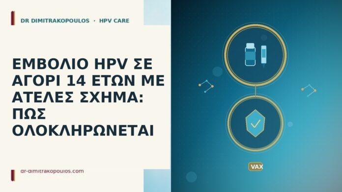 ΕΜΒΟΛΙΟ HPV ΣΕ ΑΓΟΡΙ 14 ΕΤΩΝ ΜΕ ΑΤΕΛΕΣ ΣΧΗΜΑ: ΠΩΣ