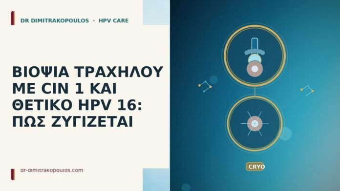 ΒΙΟΨΙΑ ΤΡΑΧΗΛΟΥ ΜΕ CIN 1 ΚΑΙ ΘΕΤΙΚΟ HPV 16: ΠΩΣ ΖΥΓΙΖΕΤΑΙ ΒΙΟΨΙΑ ΤΡΑΧΗΛΟΥ ΜΕ CIN 1 ΚΑΙ ΘΕΤΙΚΟ HPV 16: ΠΩΣ