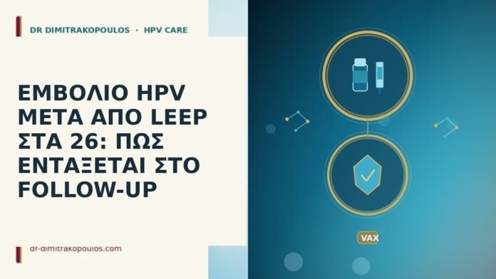 ΕΜΒΟΛΙΟ HPV ΜΕΤΑ ΑΠΟ LEEP ΣΤΑ 26: ΠΩΣ ΕΝΤΑΞΕΤΑΙ ΣΤΟ FOLLOW-UP ΕΜΒΟΛΙΟ HPV ΜΕΤΑ ΑΠΟ LEEP ΣΤΑ 26: ΠΩΣ ΕΝΤΑΞΕΤΑΙ ΣΤΟ