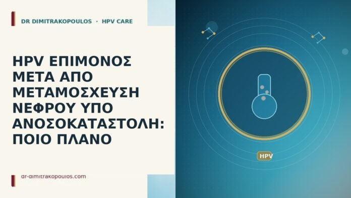 HPV ΕΠΙΜΟΝΟΣ ΜΕΤΑ ΑΠΟ ΜΕΤΑΜΟΣΧΕΥΣΗ ΝΕΦΡΟΥ ΥΠΟ ΑΝΟΣΟΚΑΤΑΣΤΟΛΗ: ΠΟΙΟ ΠΛΑΝΟ HPV ΕΠΙΜΟΝΟΣ ΜΕΤΑ ΑΠΟ ΜΕΤΑΜΟΣΧΕΥΣΗ ΝΕΦΡΟΥ ΥΠΟ ΑΝΟΣΟΚΑΤΑΣΤΟΛΗ: ΠΟΙΟ ΠΛΑΝΟ