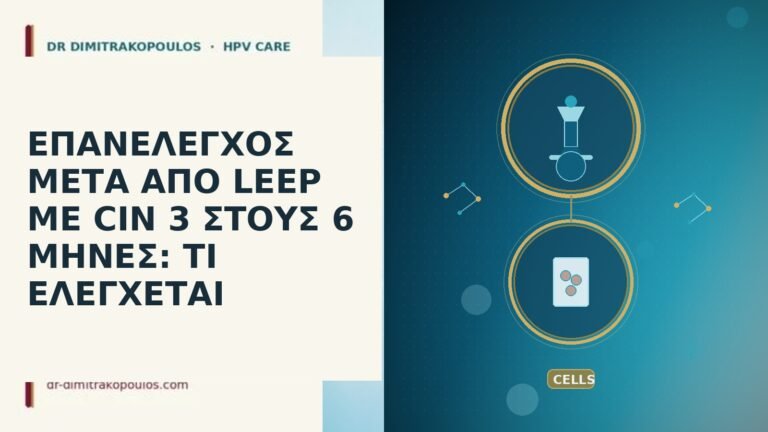 ΕΠΑΝΕΛΕΓΧΟΣ ΜΕΤΑ ΑΠΟ LEEP ΜΕ CIN 3 ΣΤΟΥΣ 6 ΜΗΝΕΣ: